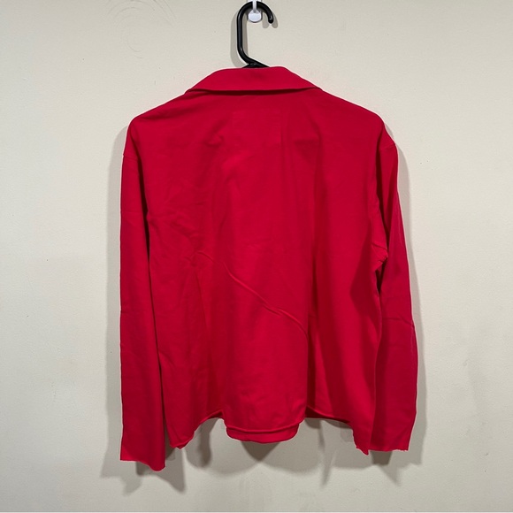 NWT Frank & Eileen Cuff Popover Blouse red size medium oversize - Picture 6 of 6